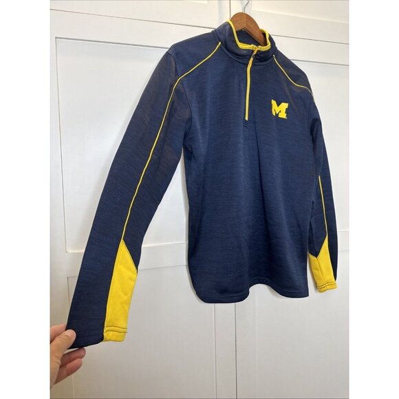 Colosseum University Michigan Wolverines 1/4 Zip Shirt Top Mens Medium Blue - Picture 7 of 9